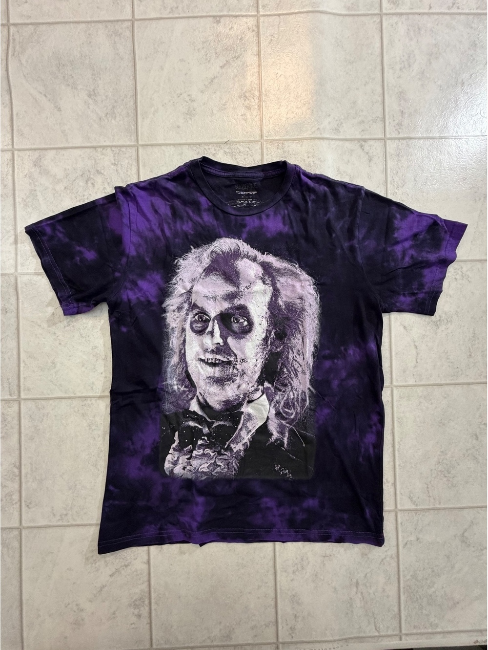 Beetlejuice purple tie dye graphic T shirt